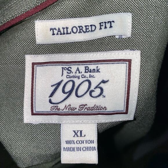 Jos. A. Bank Oxford Green Tailored Fit Long Sleeve Button Down Shirt Men’s XL - Picture 6 of 6